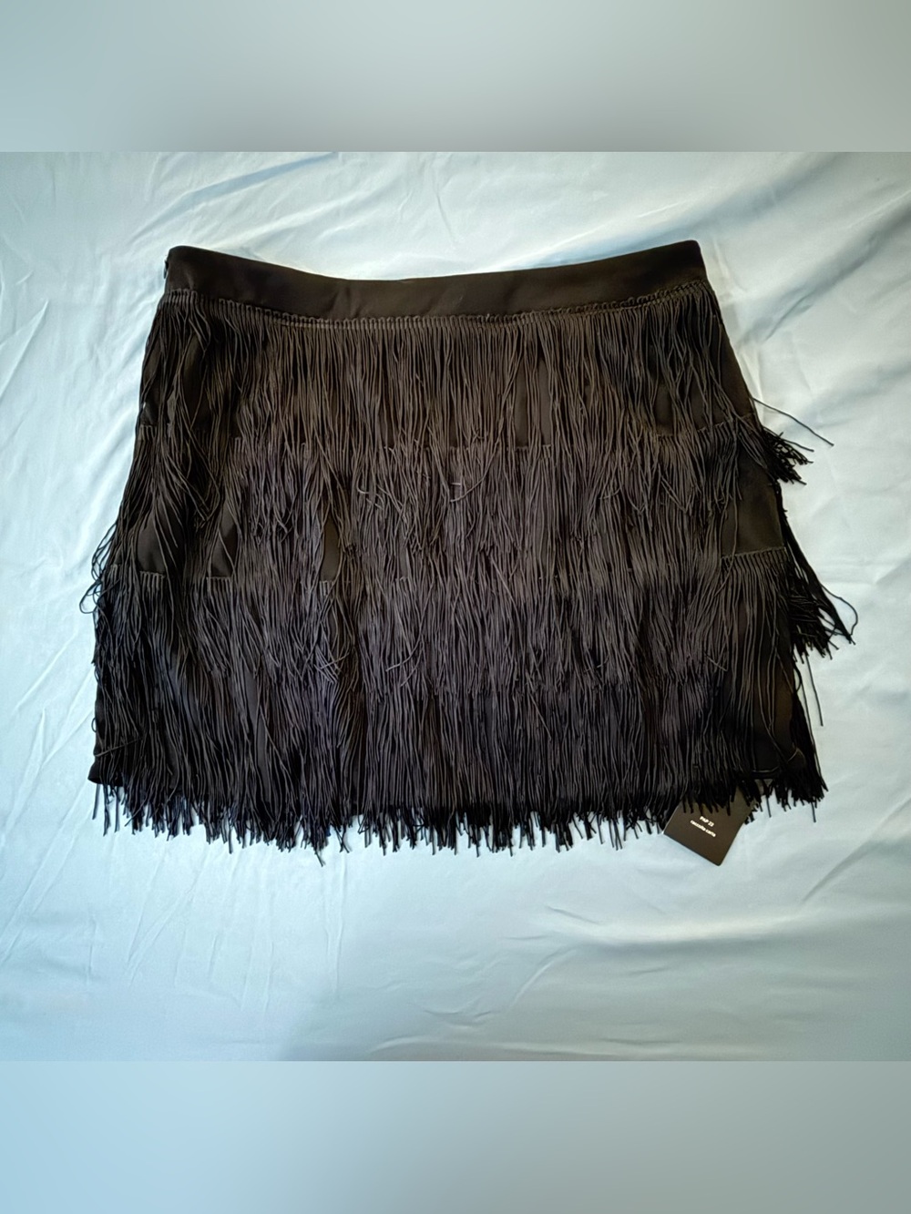 SHEIN Black Tiered Fringe Mini Skirt Flapper Skirt 1920s Style